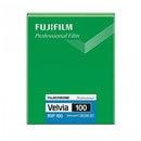 FUJIFILM Velvia RVP 100 4x5 color transparency film box with 20 sheets, high saturation, ISO 100