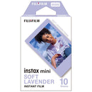 FUJIFILM Instax Mini Soft Lavender instant film pack with 10 exposures and purple frames