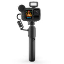GoPro HERO13 Black Creator Edition camera with microphone, light, and handheld grip accessory designed for professional video and photo capture
