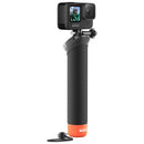 GoPro The Handler floating hand grip with bright orange cap and wrist strap for stable water sports footage