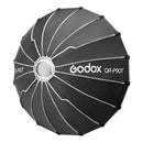 Godox QR-P90T compact parabolic softbox with quick-release system and Velcro diffuser for uniform lighting in small-space video production