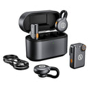 Hollyland Lark M2S wireless lapel microphone combo with charging case, transmitter, receiver, and USB-C cable, designed for discreet, high-quality audio recording.