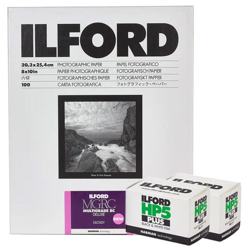 Ilford MGRC Glossy 8x10" with 2x Rolls of HP5 135-36 - 25 Sheets