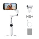 Insta360 Flow 2 AI-powered smartphone stabilizer with 3-axis gimbal, built-in tripod, selfie stick, and accessories bundle