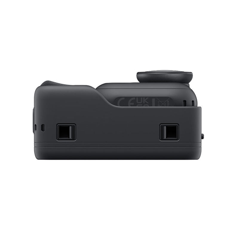 Compact black Insta360 Go Ultra 4K action camera with magnetic mounting system and sleek design