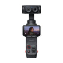 Insta360 Luna Ultra with screen displaying a person on a white background