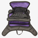 K-Tek Stingray Utility Hip Pack open showing spacious compartments with purple lining and organizer for sound equipment accessories