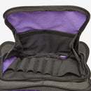K-Tek Stingray Utility Hip Pack open with purple interior and multiple compartments for storage and organization