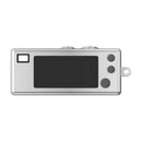 Kodak Charmera keychain digital camera in silver on a white background
