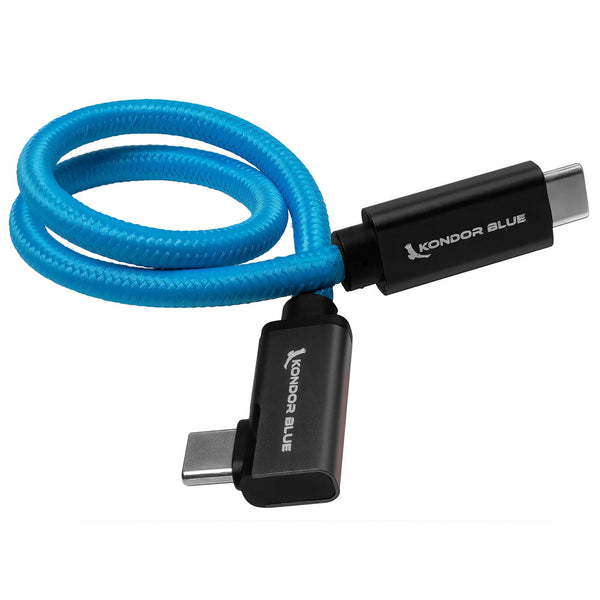 Kondor Blue Right-Angle USB-C Cable - 12"