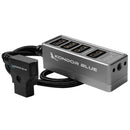 Kondor Blue 12v metal 4-way D-Tap hub with voltmeter and metal enclosure