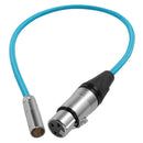 Kondor Blue 16" Mini XLR Male to XLR Female audio cable for BMPCC 6K Pro and Canon C70 cameras