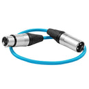 Kondor Blue 18-inch male to female XLR audio cable with nylon braided jacket and reinforced connectors