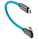 Kondor Blue right-angle USB-C cable 8.5" for fast charging and 8K video transfer