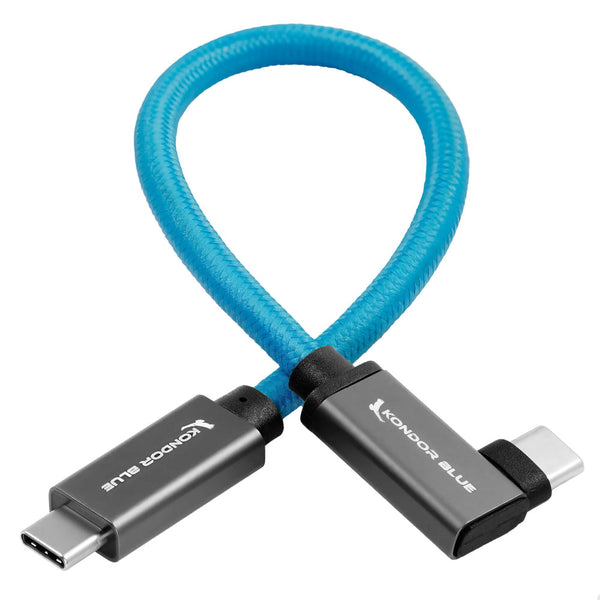 Kondor Blue Right-Angle USB-C Cable - 8.5"