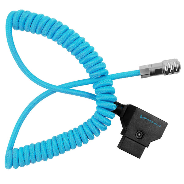Kondor Blue Coiled D-Tap to BMPCC 4K/6K Pro Power Cable for Blackmagic