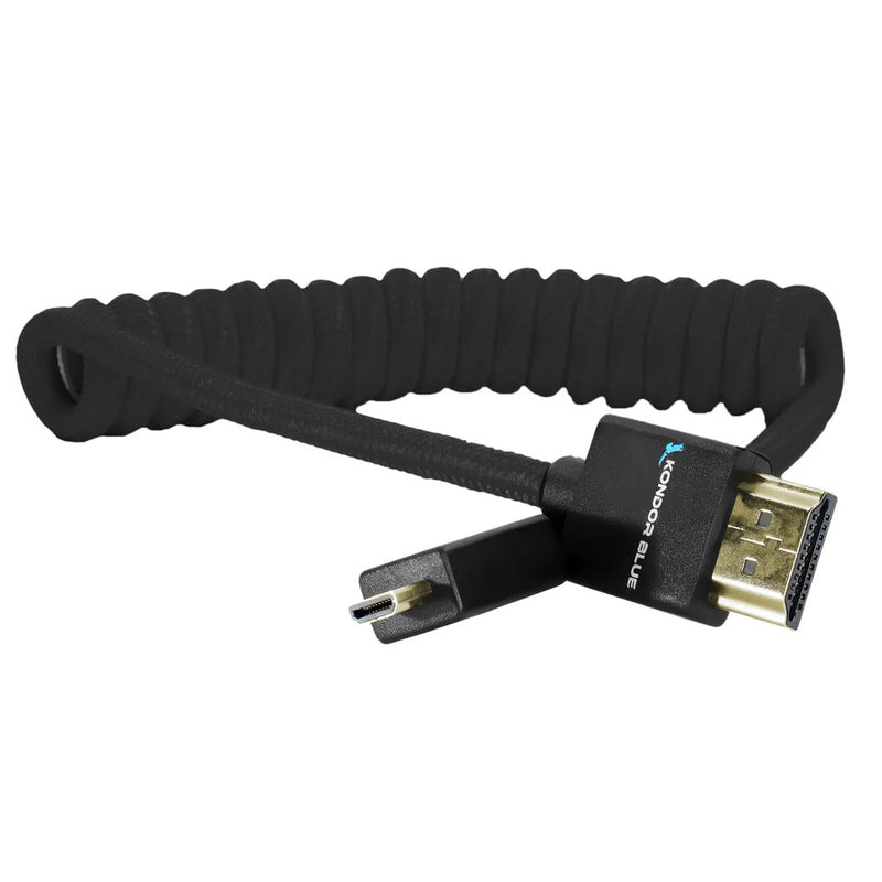 Kondor Blue Coiled Micro to Full HDMI 12-24" Black
