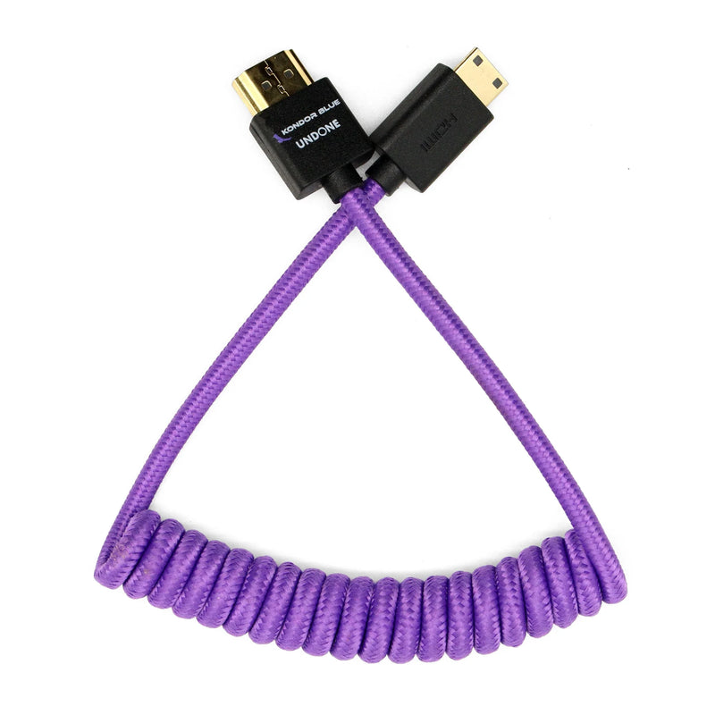 Kondor Blue Gerald Undone MK2 12-24" Coiled Mini HDMI to Full HDMI Cable (Purple)