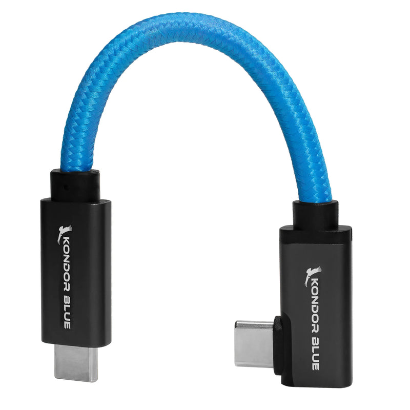 Kondor Blue Right-Angle USB-C Cable - 5"