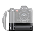Leica Multifunctional Handgrip HG-SCL7 attached to Leica SL3 camera, black aluminum grip with shutter button and battery slot