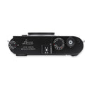 Top view of Leica M11-P camera with engraved Leica script and control dials