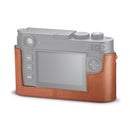 Leica M11 Protector brown leather half-case for Leica M11 camera with battery and SD card access