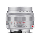 Leica Summilux-M 50mm f1.4 silver lens with vintage design and modern optics