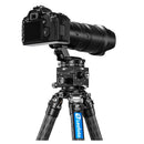 Leofoto G6 Geared Head with camera on tripod for precise pitch and roll adjustments in photography