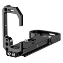 Leofoto L-Bracket for Nikon Z5 II made from 6061-T6 aluminum with dual dovetail mounting surfaces for quick orientation changes