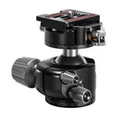 Leofoto LH-36PCL Ball Head with NP-60 Plate black ergonomic locking knob and precise panoramic scale