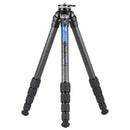 Leofoto LS-285CEX Ranger lightweight carbon fiber tripod with fixed leveling base and adjustable legs for photography and videoconferencing