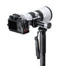 Leofoto MPG-01 monopod head with camera and lens, lightweight and durable 360° pan and tilt mechanism