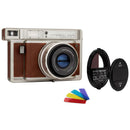 Lomography Lomo'Instant Wide Glass instant camera with multi-coated lens, splitzer attachment, and colored gel flash filters