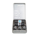 Lomography Metal Film Case open with 35mm film rolls inside for safe storage and travel