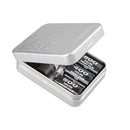 Lomography Metal Film Case storing 35mm color print film rolls in a compact silver metal box