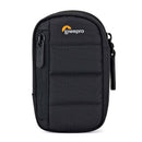 Black camera case with Lowepro logo on a white background