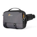 Lowepro Trekker Lite SLX 120 compact black camera sling bag with padded compartments and eco-friendly materials