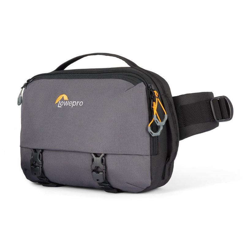 Lowepro Trekker Lite SLX 120 compact black camera sling bag with padded compartments and eco-friendly materials