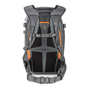 Lowepro Whistler 350 AW II backpack back view with padded straps and support harness designed for outdoor and camera gear.