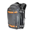 Lowepro Whistler 350 AW II gray camera and outdoor gear backpack with tripod attached side straps