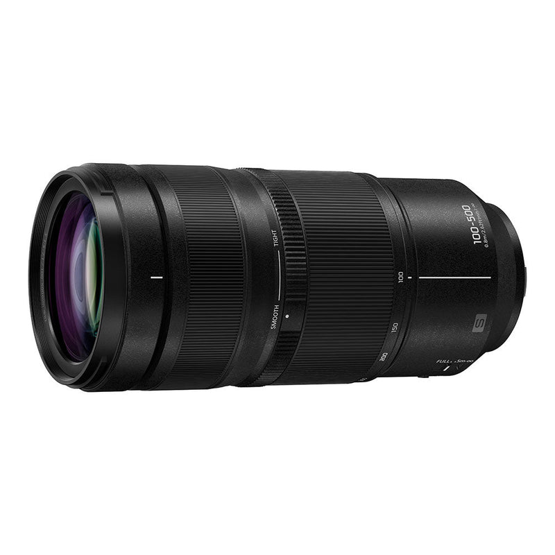 Panasonic LUMIX S 100-500mm ultra-telephoto zoom lens with high resolution and image stabilization