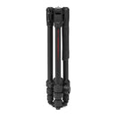 Manfrotto BeFree AS compact aluminum tripod folded with twist lock legs and padded grip for mirrorless cameras