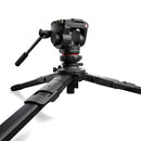 Manfrotto ONE Hybrid tripod with 500X fluid head in compact aluminum design for photo and video use