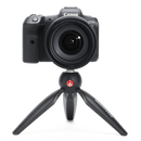 Manfrotto Pixi Mini Tripod with Canon camera mounted on compact, portable tripod for stable photography and video shooting