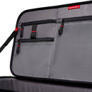 Interior view of Manfrotto Pro Light Cineloader Large with multiple zippered pockets and modular compartments for video gear organization