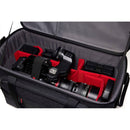 Pro Light Cineloader medium camera bag with organized compartments and padded dividers carrying camcorder and accessories