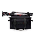 Manfrotto Pro Light Cineloader Small camera bag with tripod attachment and multiple compartments for video equipment.