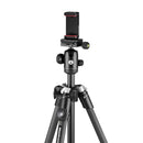 Manfrotto Element MII Mobile Bluetooth Carbon tripod with universal smartphone clamp and Bluetooth remote control