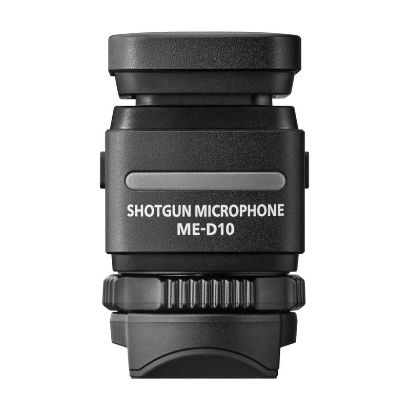 Nikon ME-D10 shotgun microphone with 32-bit float audio, three pickup patterns, built-in shock mount, and status lamp for video recording