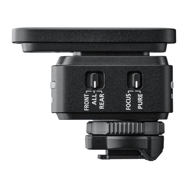 Nikon ME-D10 shotgun microphone with adjustable pickup patterns and focus modes mounted on digital accessory shoe